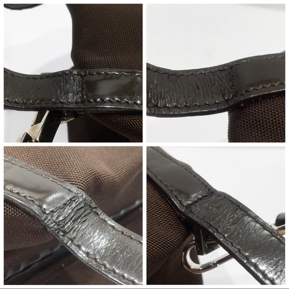 Gucci brown nylon and leather vintage mini satchel bag - Picture 5 of 11